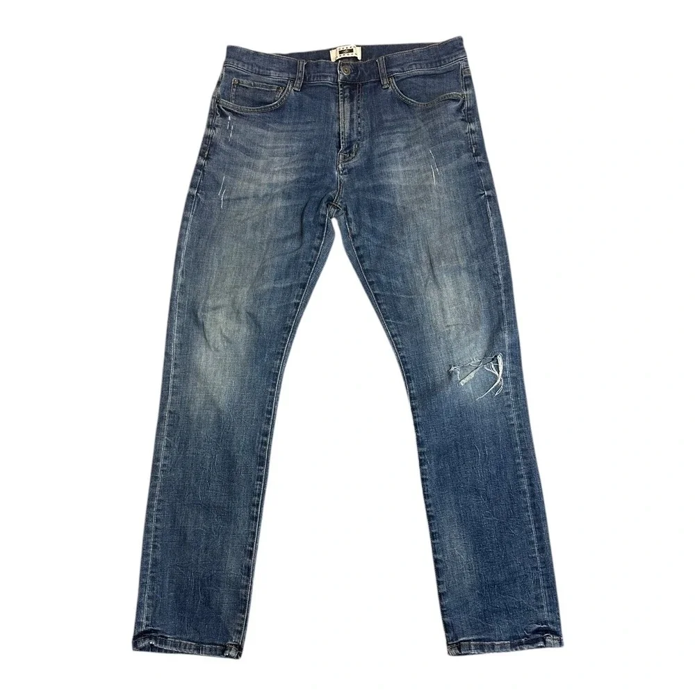 Joseph Abboud Slim Fit Jeans Mens 34x32 Blue Good Distressed Medium Wash Stretch